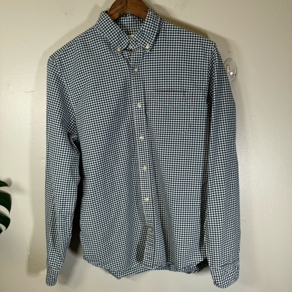GAP Other - Gap men's slim fit casual button-down shirt 100% cotton blue white plaid medium